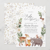 Winter Arktische Tiere Geschlechtsneutrale Babydus Einladung (Vorne/Hinten)