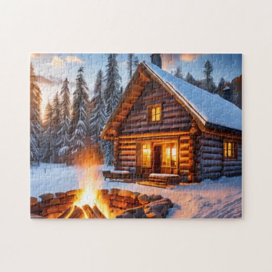 Winter Art Log Kabine leicht Brain Art Puzzle Wint (Horizontal)