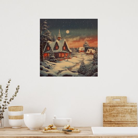 Winter Art Scene Poster (Küche)