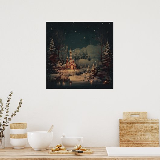 Winter Art Scene Poster (Küche)