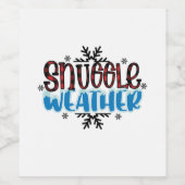 Winter Art Snuggle Wetter Weinetikett (Einzelnes Label)