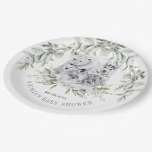 Winter Artic Animals Holiday Baby Dusche Pappteller (Schrägansicht)