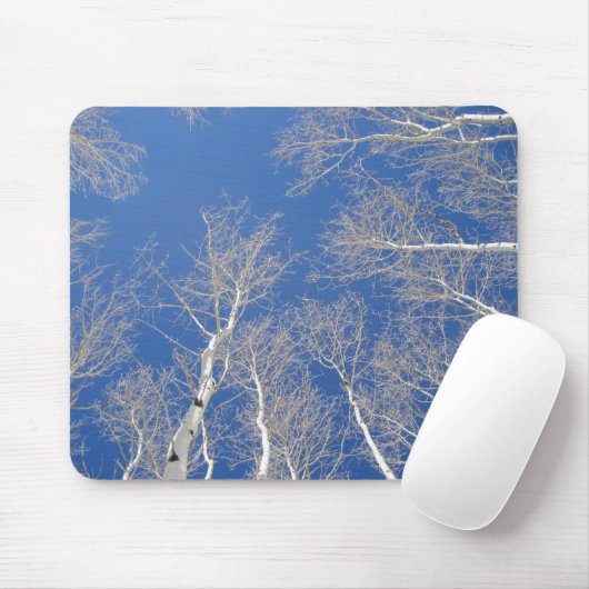Winter Aspen Trees Mousepad (Mit Mouse)