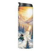 Winter ATV: Snowy Mountain Sunset Ride Thermosbecher (Nach rechts gedreht)