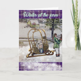 Winter auf dem Bauernhof Einladung