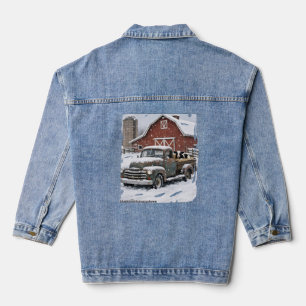 Winter auf dem Bauernhof Jeansjacke