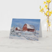 Winter auf dem Bauernhof Karte (Gelbe Blume)