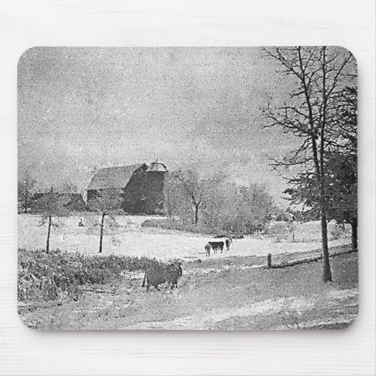 Winter auf dem Bauernhof Mousepad (Vorne)