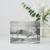 Winter auf dem Bauernhof Postkarte (Stehend Vorderseite)