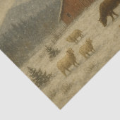 Winter auf dem Bauernhof Seidenpapier (Ausschnitt)