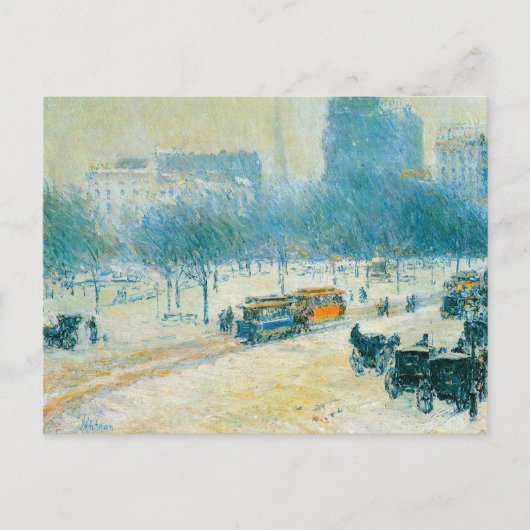 Winter auf dem Gewerkschaft Square von Frederick C Postkarte (Vorderseite)