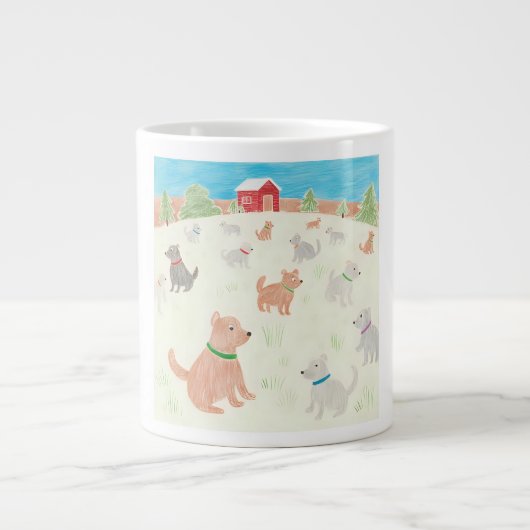 Winter auf dem Hundehof Jumbo-Tasse (Vorderseite)