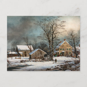 Winter auf dem Land, Ein kalter Morgen Postkarte