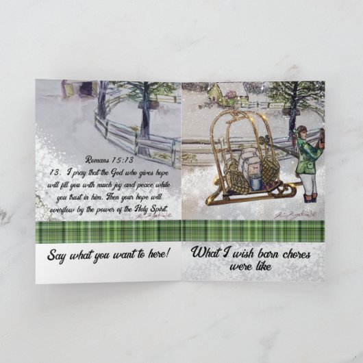 Winter auf den Thistlebrook-Farmen Karte (Innenseite)