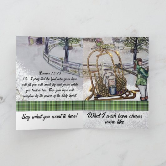 Winter auf den Thistlebrook-Farmen Karte (Innenseite)