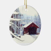 WINTER AUF DER BRÜCKEN-Verzierung Keramikornament (Rechts)