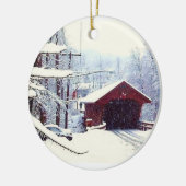 WINTER AUF DER BRÜCKEN-Verzierung Keramikornament (Links)