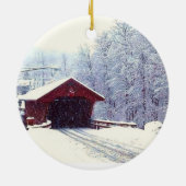 WINTER AUF DER BRÜCKEN-Verzierung Keramikornament (Hinten)