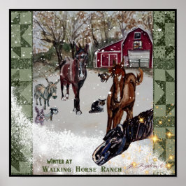 Winter auf der Pferderasse Poster