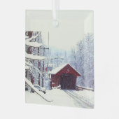 WINTER AUF DER ÜBERDECKTEN BRÜCKE ORNAMENT AUS GLAS (Vorderseite links)