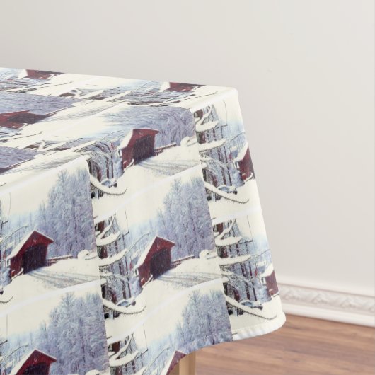 WINTER AUF DER ÜBERDECKTEN BRÜCKE TISCHDECKE (Beispiel)