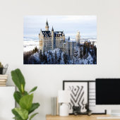 Winter auf Schloss Neuschwanstein, Deutschland Bay Poster (Heimbüro)