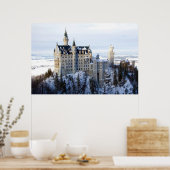 Winter auf Schloss Neuschwanstein, Deutschland Bay Poster (Küche)