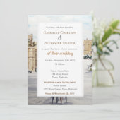 Winter auf Schloss Windsor Hochzeit Einladung (Stehend Vorderseite)