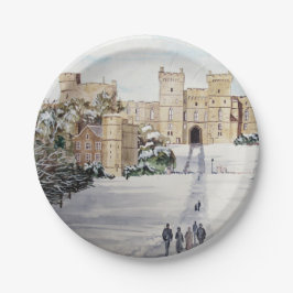 Winter auf Schloss Windsor Pappteller