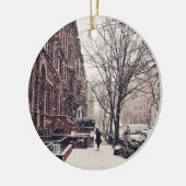 Winter auf Upper West Side Keramikornament (Links)
