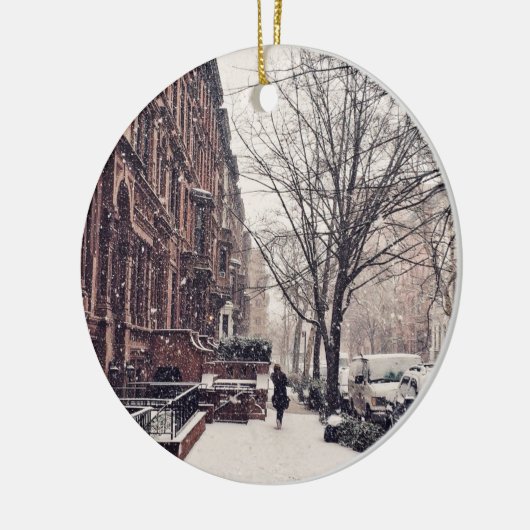 Winter auf Upper West Side Keramikornament (Links)