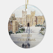Winter auf Windsor Burg Landschaftsbild Keramik Ornament (Links)