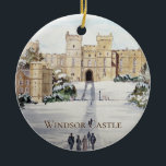 Winter auf Windsor Burg Landschaftsbild Keramikornament<br><div class="desc">Basierend auf meiner Acrylmalerei,  Winter on Windsor Castle. Geeignet für die Weihnachtsschmuck für Ihre Garland- oder Weihnachtsbaumdekoration. Anpassbar in Zazzle mit eigenem Text für ein personalisiertes Design. Karo aus meinem Shop für passende Artikel!</div>