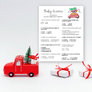 Winter-Autobaby-Trivia Babyparty-Spiel