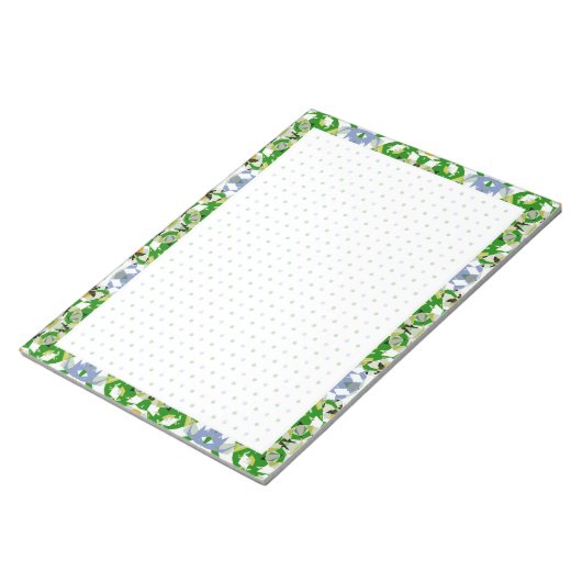 Winter Autumn Green Grey Dot Grid BuJo Planer Notizblock (angewinkelt)