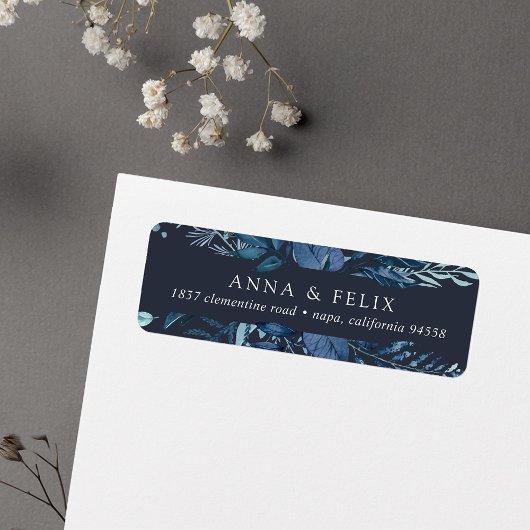 Winter Azure | Blaue botanische Rücksendeadresse