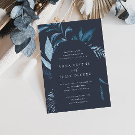 Winter Azure Blue Botanical Arch Wedding Einladung