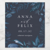 Winter Azure | Personalisierte Hochzeit Weinetikett (Einzelnes Label)