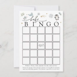 Winter Baby Animals Baby Shower Bingo Game Card Einladung