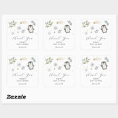 Winter Baby Animals Thank You Quadratischer Aufkleber (Blatt)