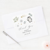 Winter Baby Animals Thank You Quadratischer Aufkleber (Umschlag)