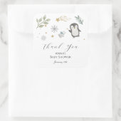 Winter Baby Animals Thank You Quadratischer Aufkleber (Tasche)