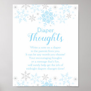 Winter Baby Boy Duschbrötchen Windeln Gedanken Poster