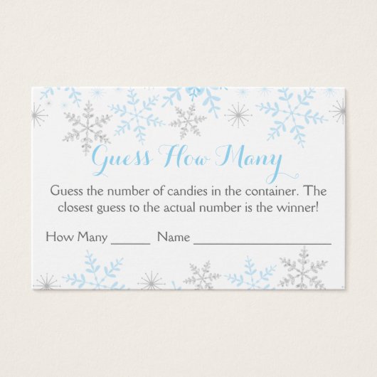 Winter Baby Boy Dusche schätzt wie viele Spiele (Vorderseite)