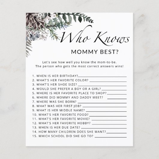 Winter Baby Chower kennt das beste Spiel der Mama (Vorderseite)