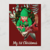 Winter Baby Christmas Foto Geburtserklärung Postkarte (Vorderseite)