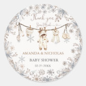 Winter Baby Clothes Babydusche Danke Runder Aufkleber (Vorderseite)