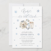 Winter Baby Clothes Boy Baby Dusche Einladung (Vorderseite)