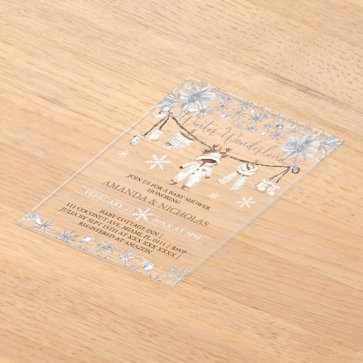 Winter Baby Clothes Kinderdusche Acryleinladungen (Ablage )