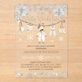 Winter Baby Clothes Kinderdusche Acryleinladungen (Vorderseite)